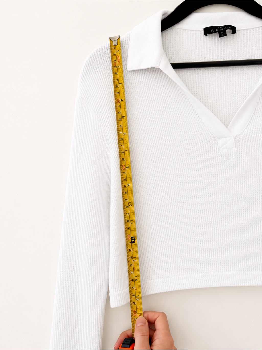Nwot The Range Stark White Waffle Knit Cropped Polo As Seen On Hailey Bieber | S — image 8 of 8